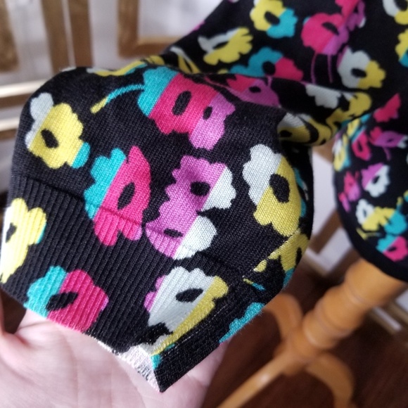 Escada Floral Pink Cardigan Sweater Gold Button XL - Picture 6 of 8